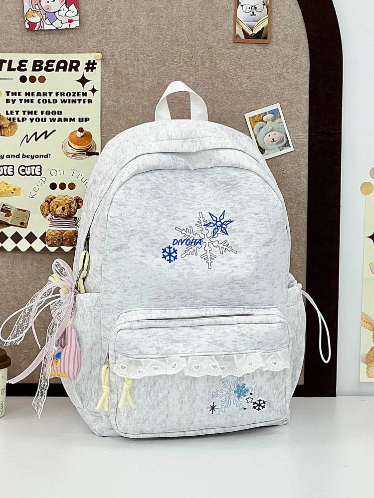 Brodert vinter-tema skoleveske