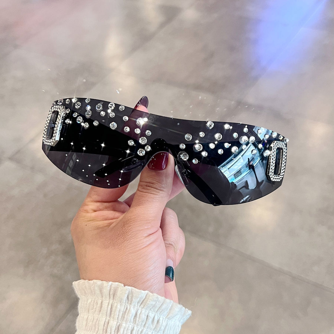 Dame sportlig skibrille med rhinsteinpyntet ramme Skanto
