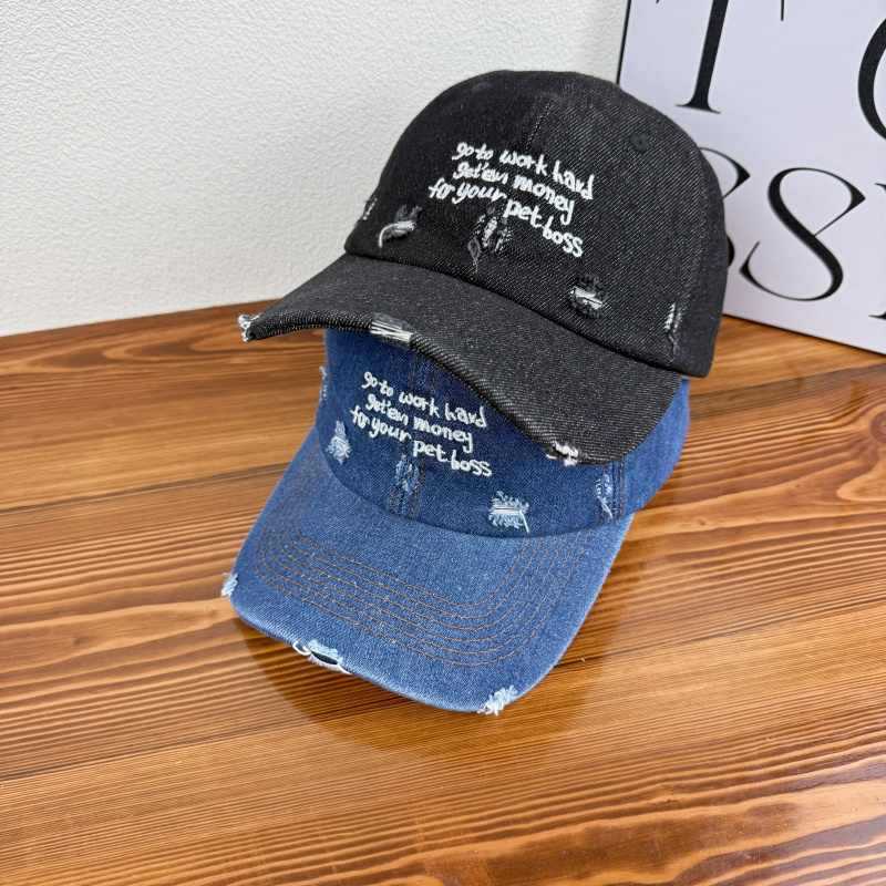 Kvinnens slitte denim uttal cap Skanto