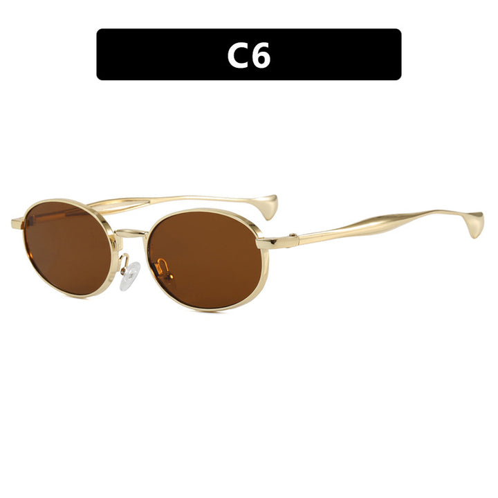 Women's robust round sunglasses with mirrored lenses Skanto