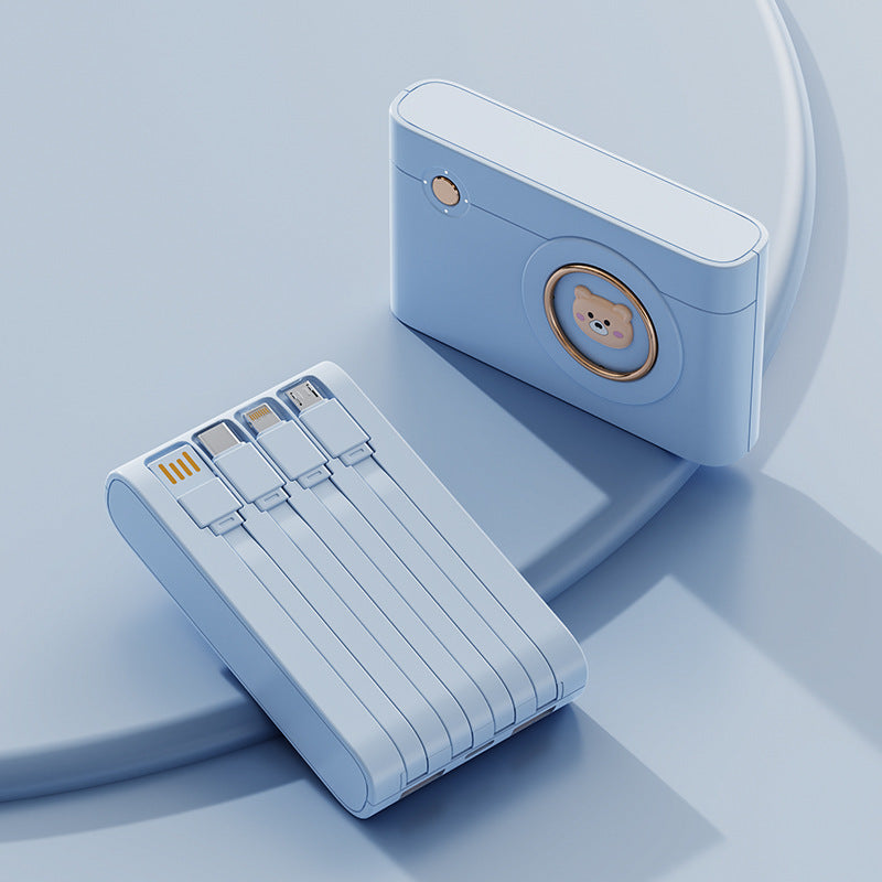 Bærbar powerbank med integrert kabelsystem og innovative ladefunksjoner Skanto