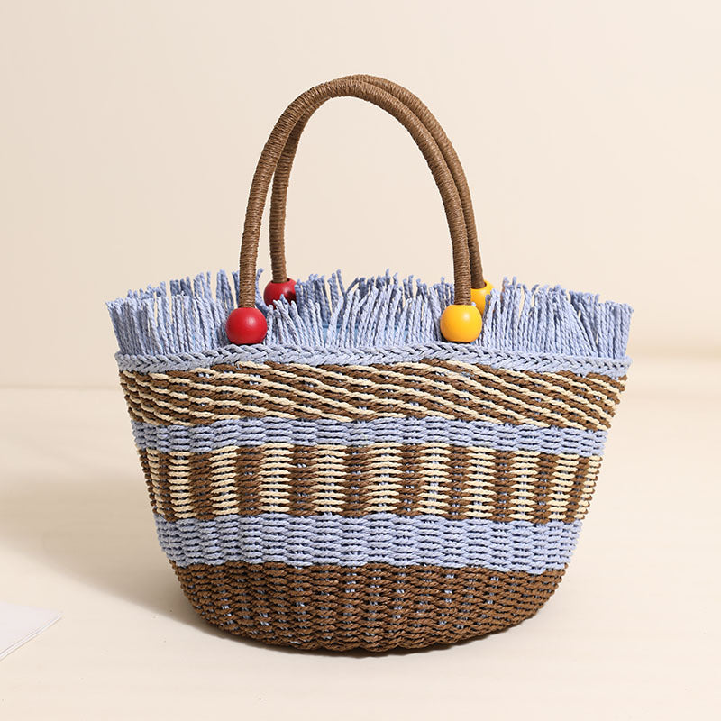 Stylish tote bag with colorful fringes Skanto