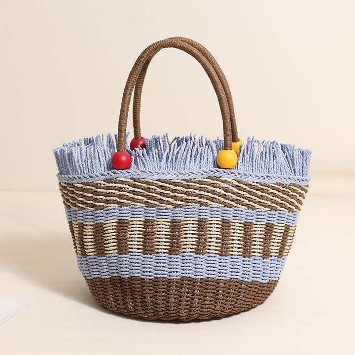 Stylish tote bag with colorful fringes Skanto
