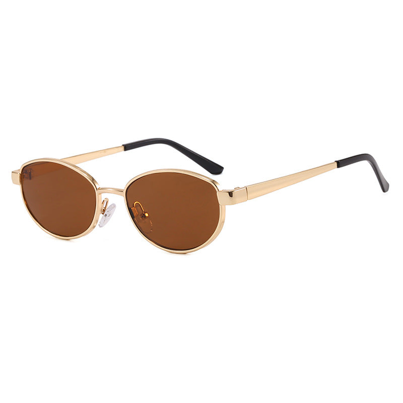 Women's fashionable sunglasses in elegant oval design with high-quality metal frame Skanto