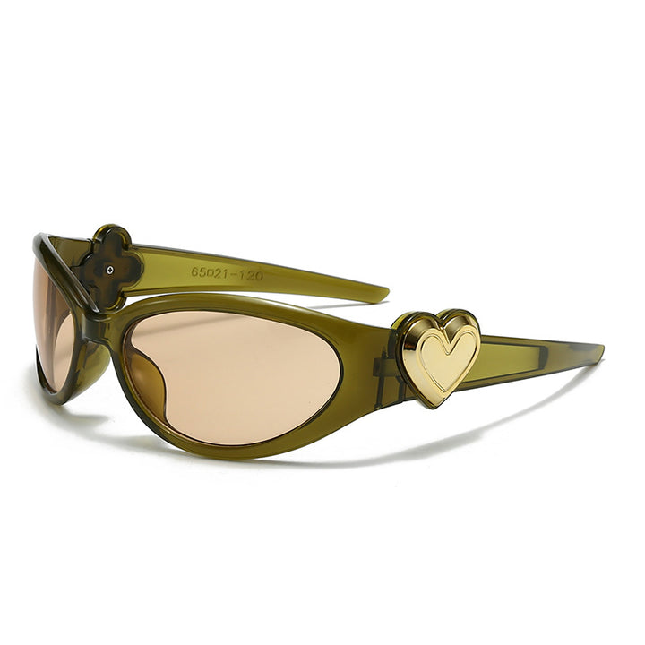 Dame moteriktig solbrille i stilfullt hjerte-design Skanto