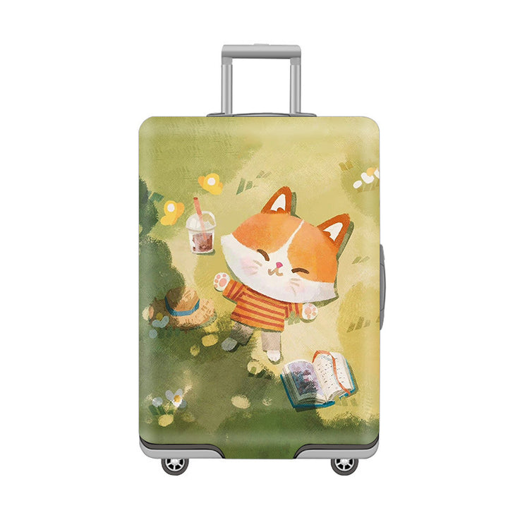 Damer hardkoffert med leken kattemotiv Skanto