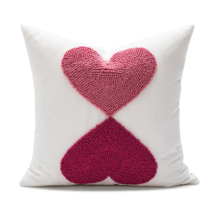 Women Decorative Pillowcase with Heart Pattern Skanto