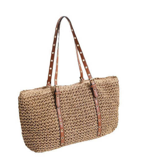 Elegant basket bag with sturdy leather handles Skanto