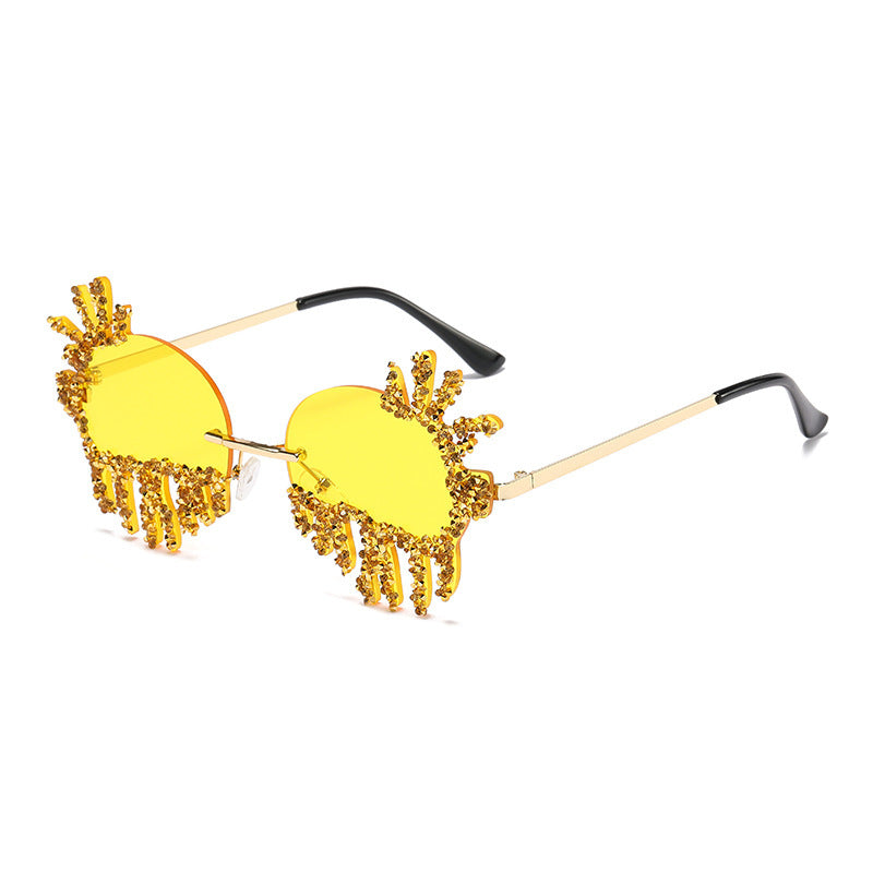 Dame Ekstravagant solbrille med glitrende strassdekorasjoner Skanto