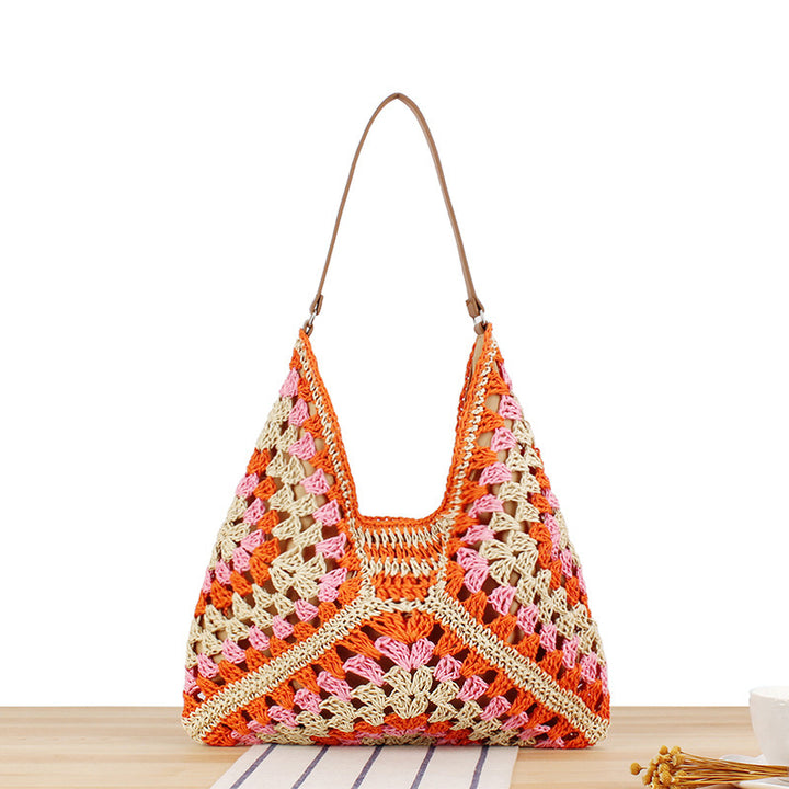 Hand-knotted shoulder bag in modern design Skanto
