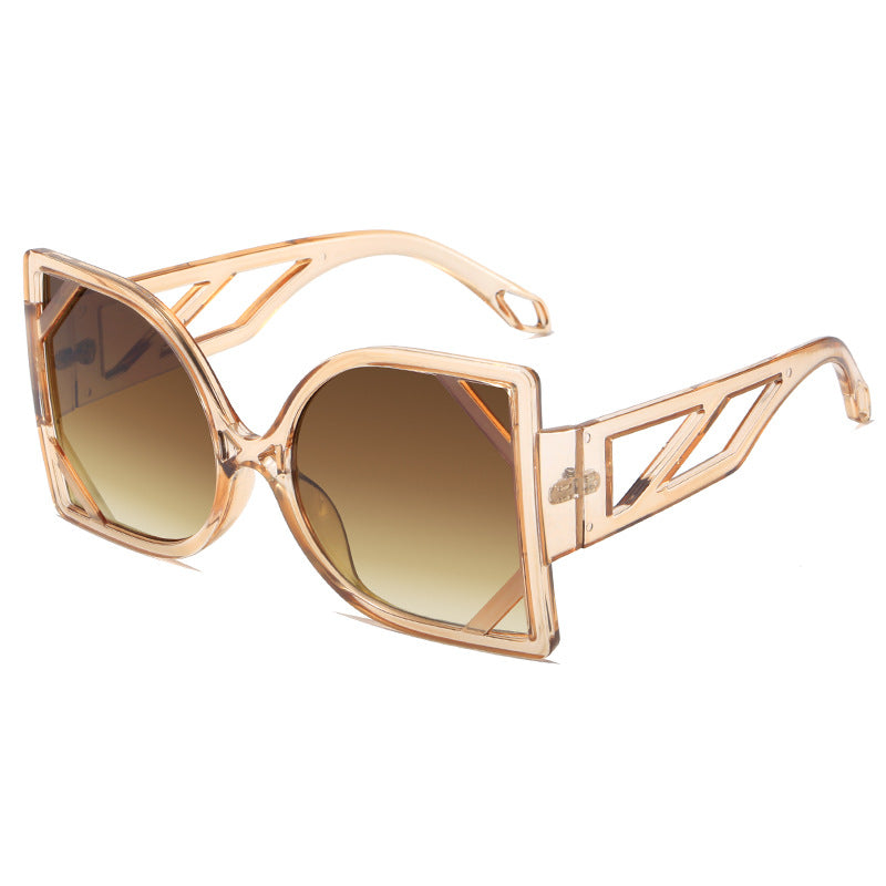 Dame geometrisk solbrille med eksklusiv design og UV-beskyttelse Skanto
