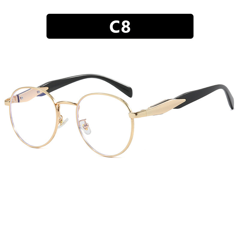 Women's round sunglasses with elegant, gold frame and UV protection Skanto