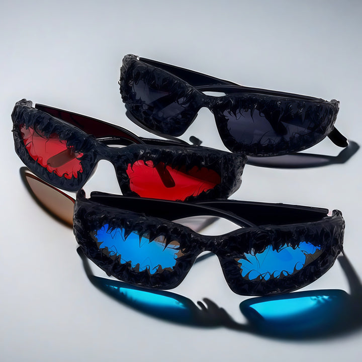 Dame futuristisk solbrille i avantgarde design Skanto