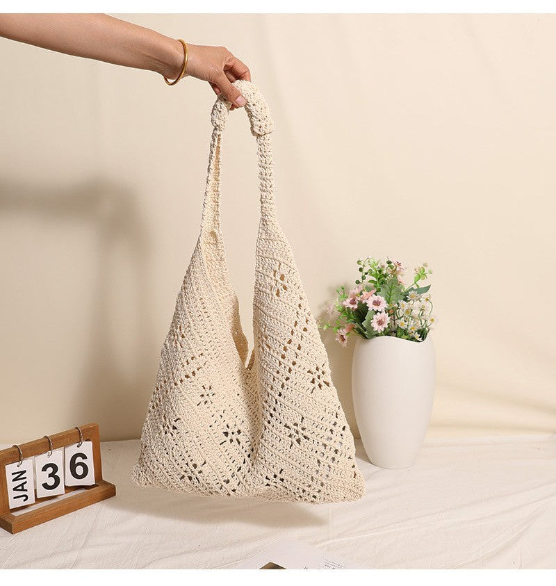 Hand-Knotted V-Design Tote Bag Skanto