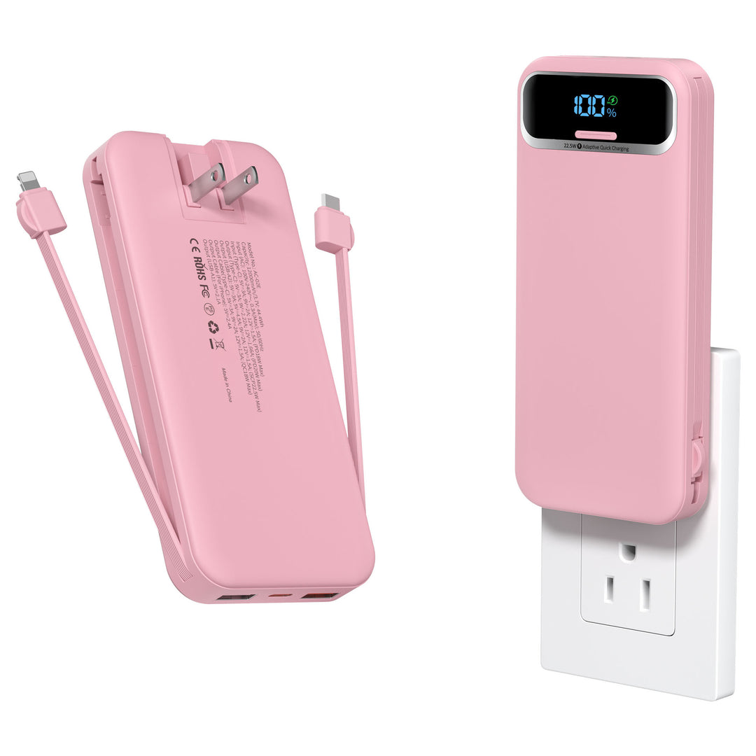 Powerbank med innebygd batterilader og LCD-skjerm Skanto