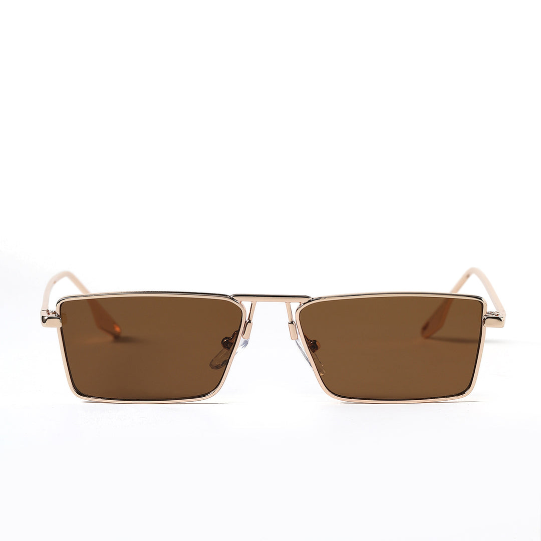 Dame elegant firkantet solbrille med smal metallramme og UV-beskyttelse Skanto