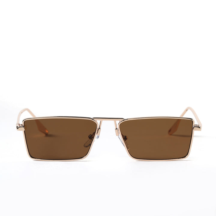 Dame elegant firkantet solbrille med smal metallramme og UV-beskyttelse Skanto
