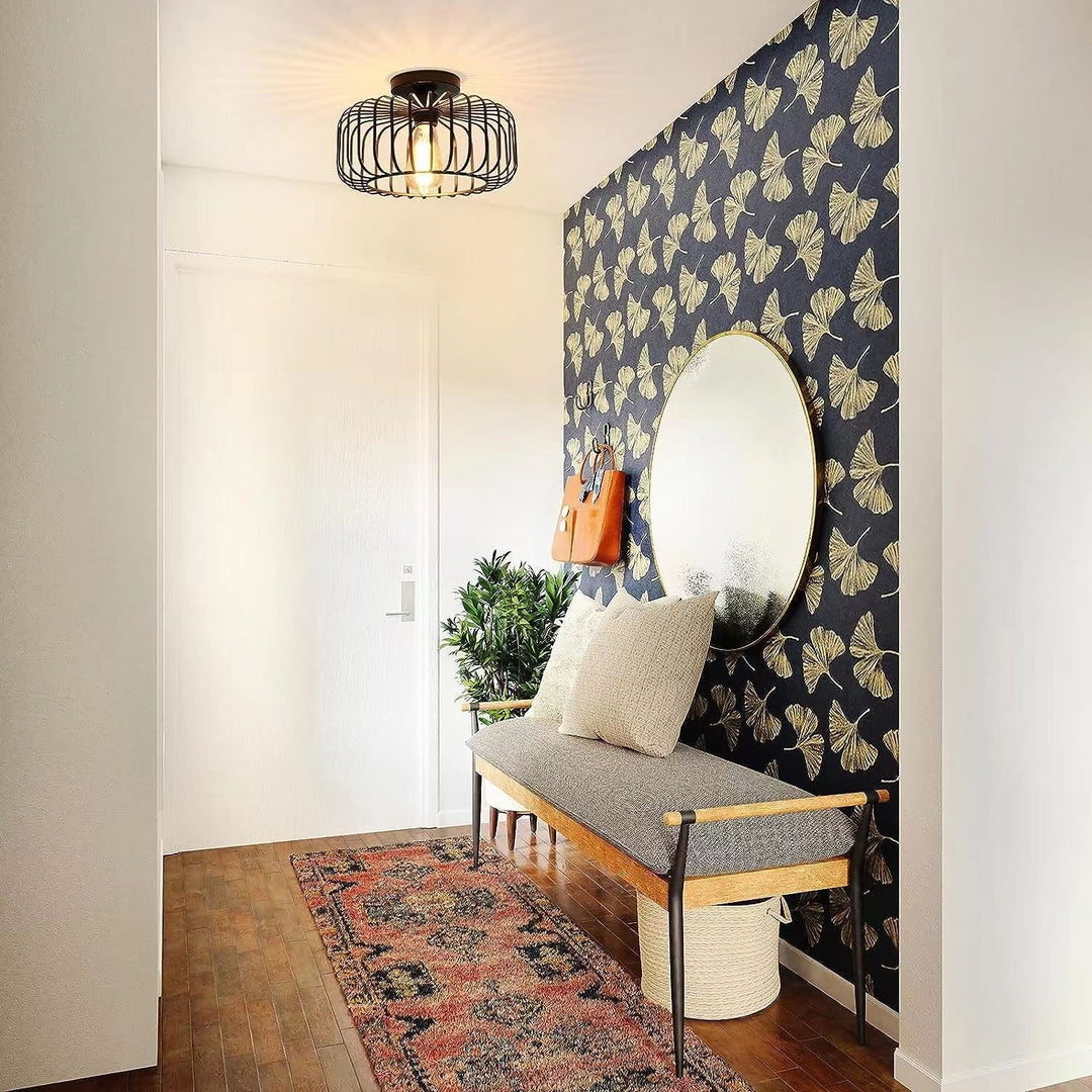 Skanto | Moderne Industriell Fuglebur Taklampe Svart