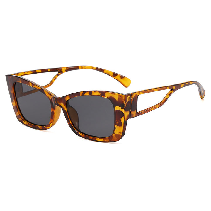 Damer trendy geometrisk solbrille med firkantet ramme Skanto