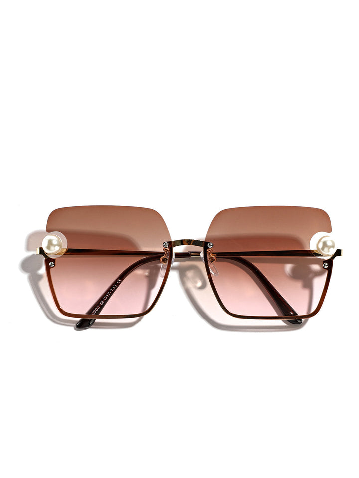 Dame firkantet solbrille med elegant gjennomsiktig ramme Skanto
