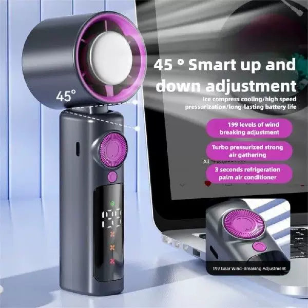 Unisex en størrelse kompakt trådløs turbine-luftsirkulator med digitalt LED-display presis hastighetsvalg Skanto
