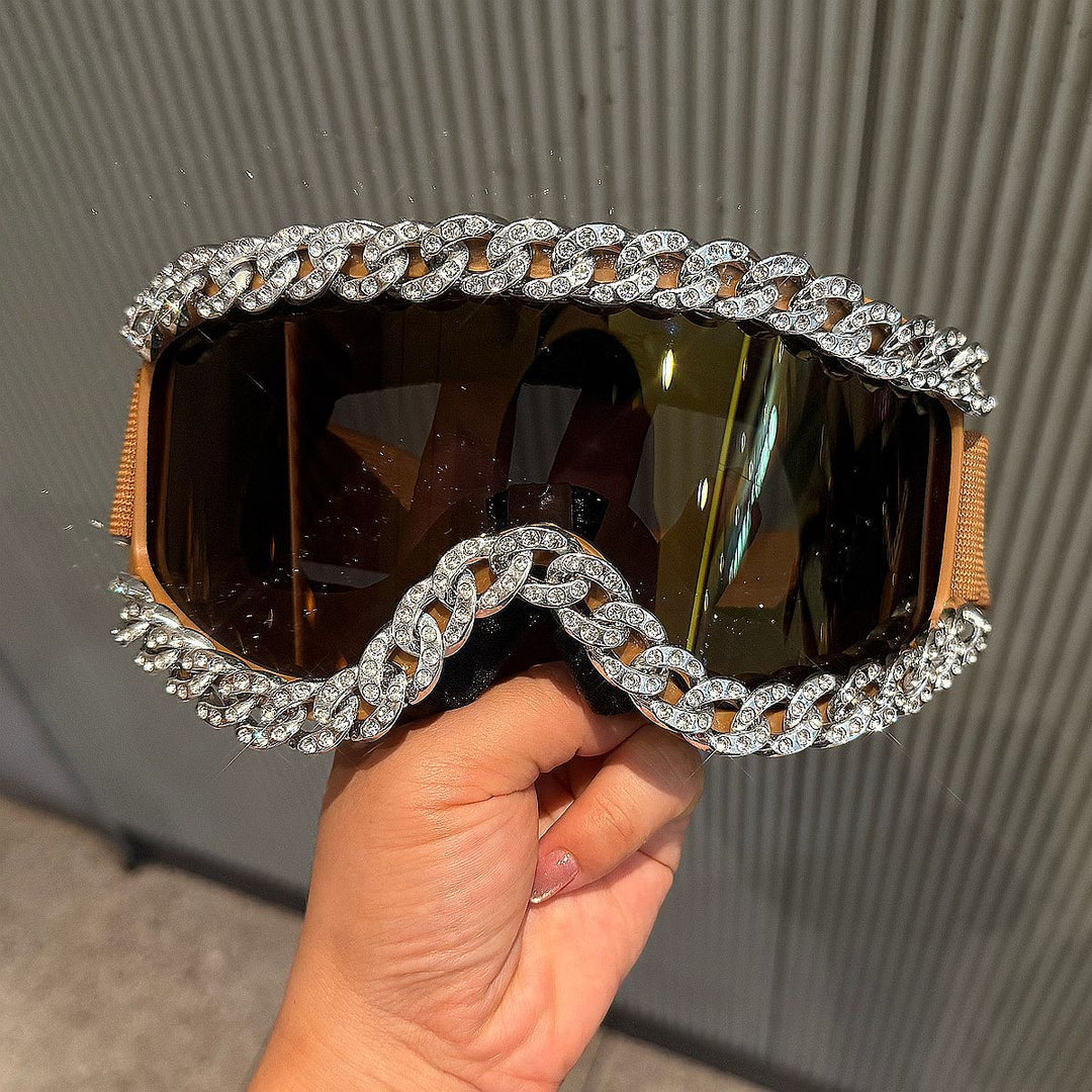 Damer Sportslig elegant skibrille med strassdekorert ramme Skanto