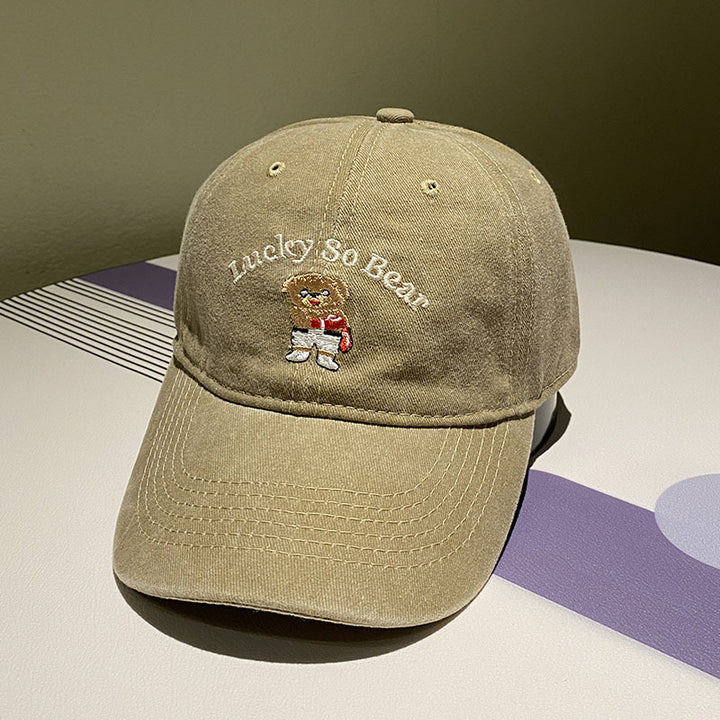 Unisex Avslappet Brodert Bjørn Caps Skanto