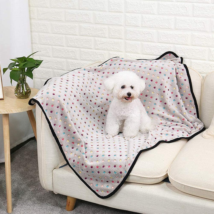 Dame Koselig Fleece-teppe med moderne prikkedesign Skanto