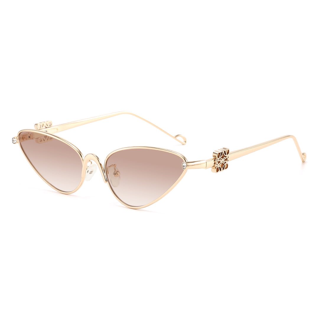 Dame Cat-Eye solbriller med elegante detaljer og UV-beskyttelse Skanto