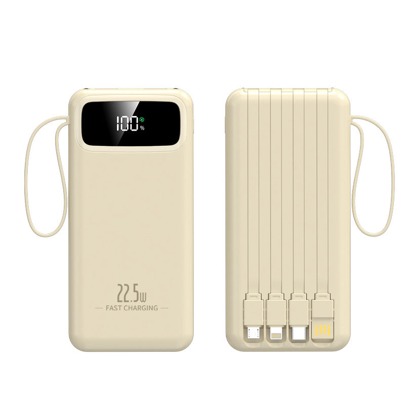 Bærbar Powerbank med hurtiglading og integrerte kabler Skanto