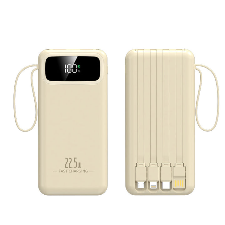 Bærbar Powerbank med hurtiglading og integrerte kabler Skanto