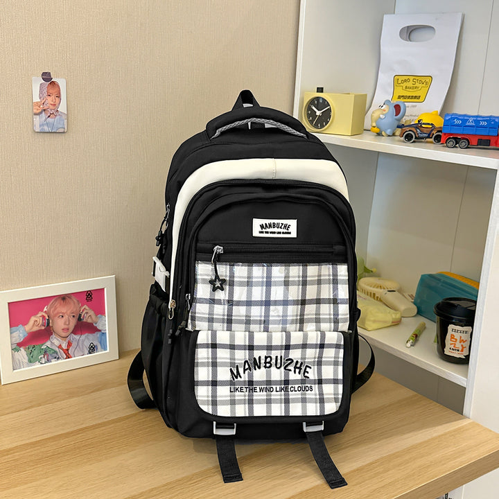 Kcasual multi-lomme laptop skole ryggsekk