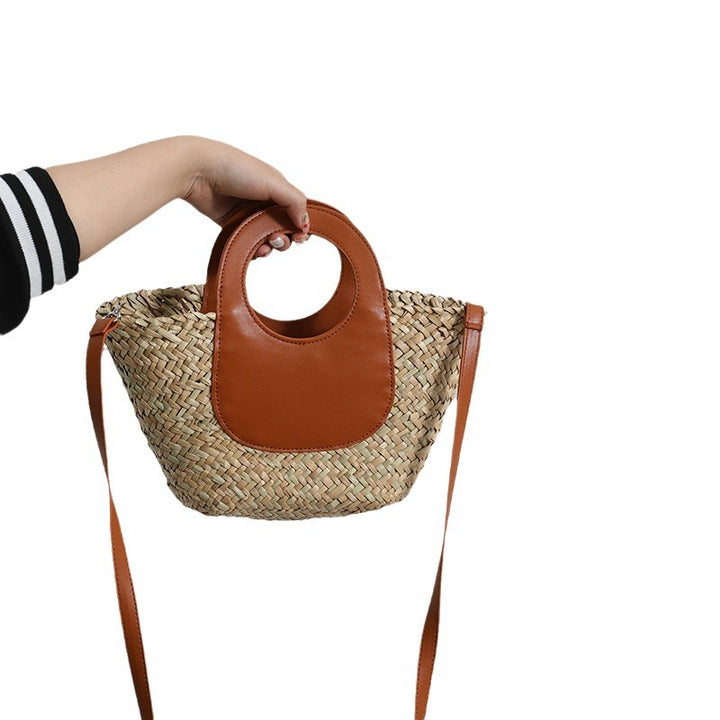 Modern handbag with combined leather handle Skanto