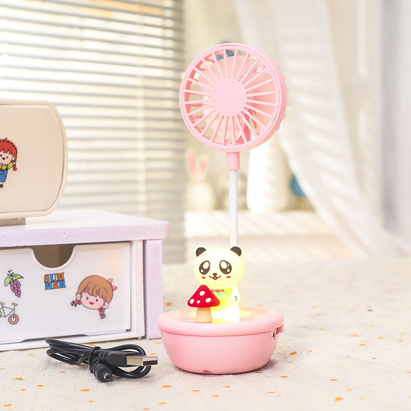 Damer Bærbar Håndvifte med LED-Panda-design Skanto