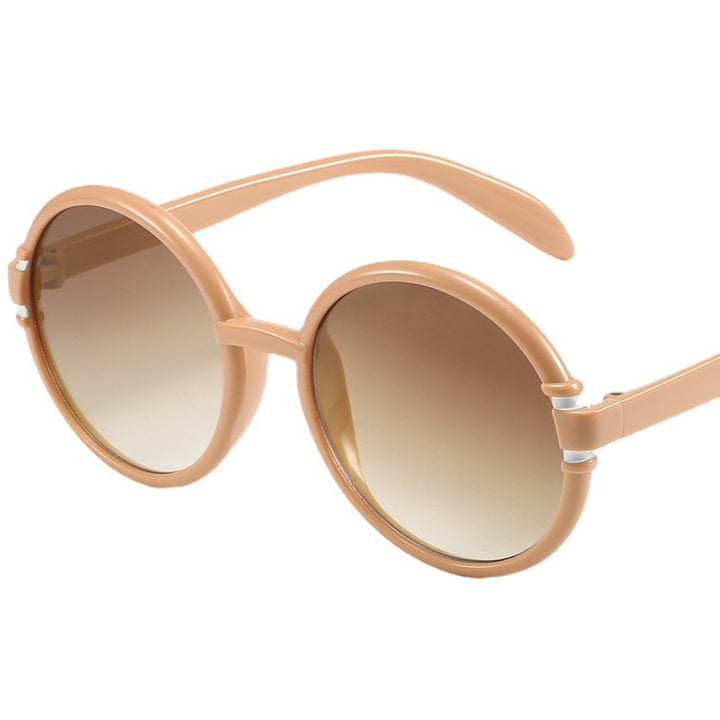 Dame rund solbrille i trendy leopardmønster med UV-beskyttelse Skanto