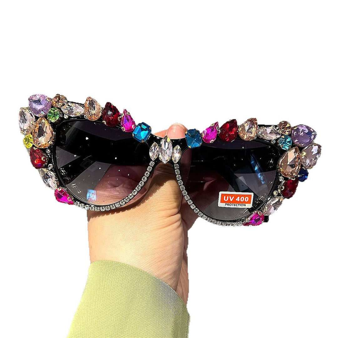 Dame Glamourøse Krystall-solbrille Skanto