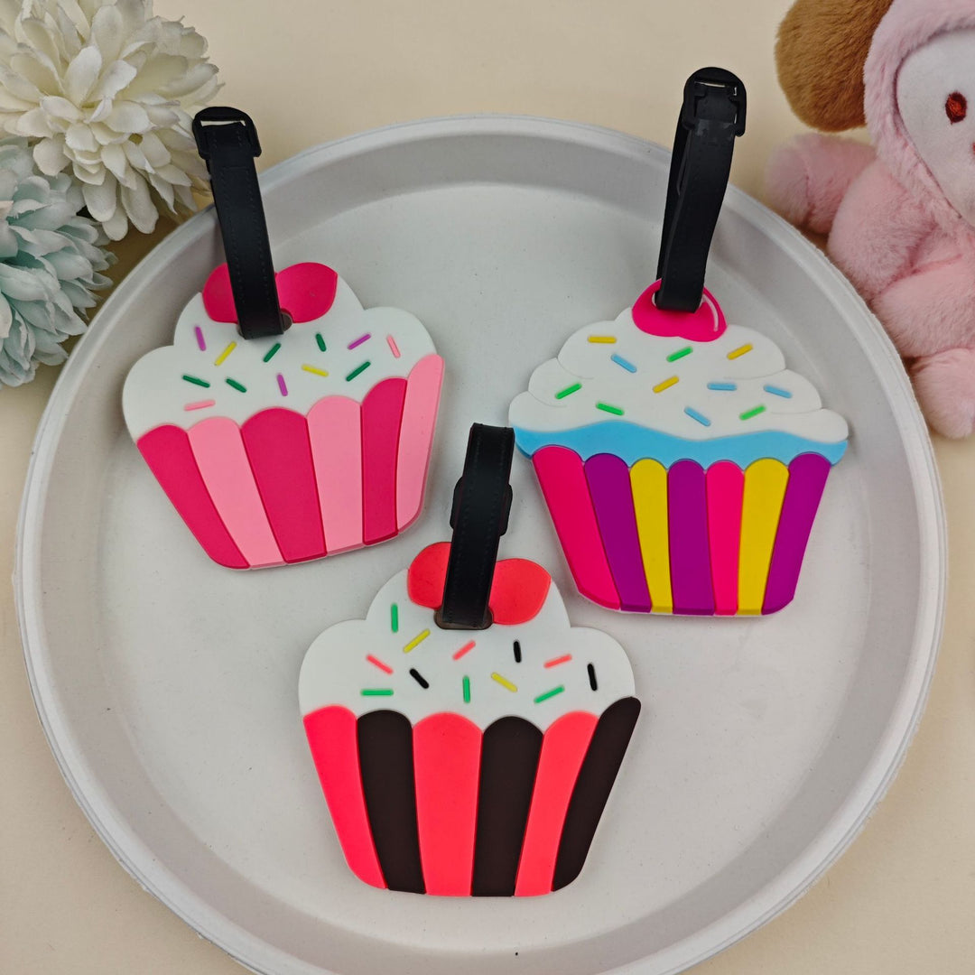 Unisex bagasjetag i cupcake-design Skanto