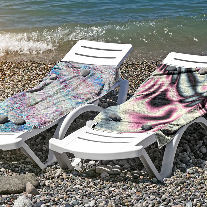 Strandhåndkle i hudvennlig mikrofiber med kreativ mønstermiks Skanto