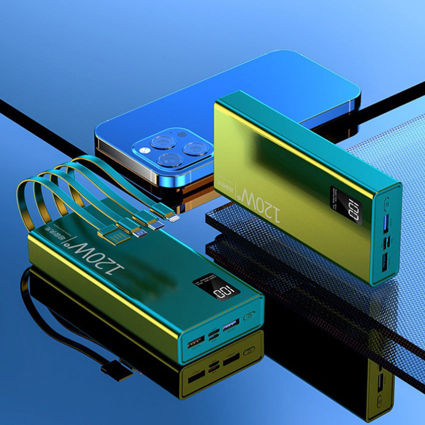 Høyytelses powerbank med integrerte hurtigladeporter og LCD-skjerm Skanto