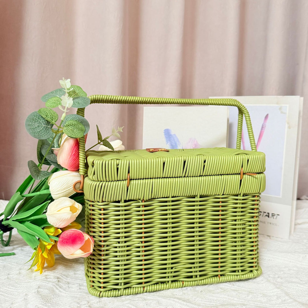 Dame Håndlaget Rattan Piknikkurv Skanto