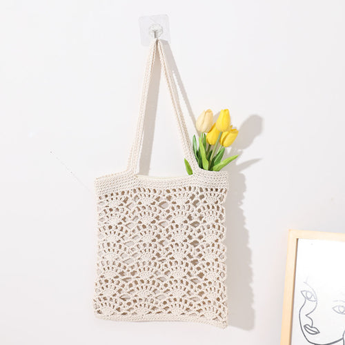 Hand-crocheted shopping bag with airy accents Skanto