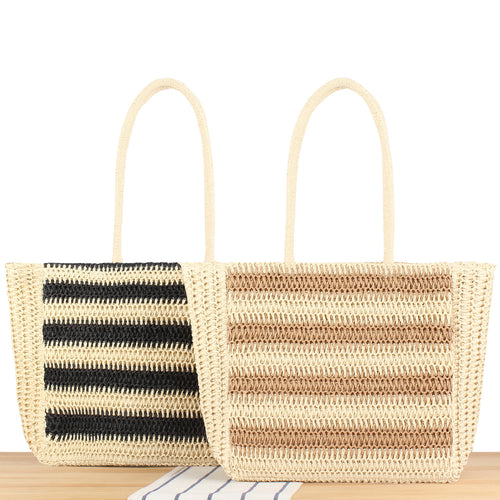 Spacious beach shoulder bag made of hand-woven material Skanto