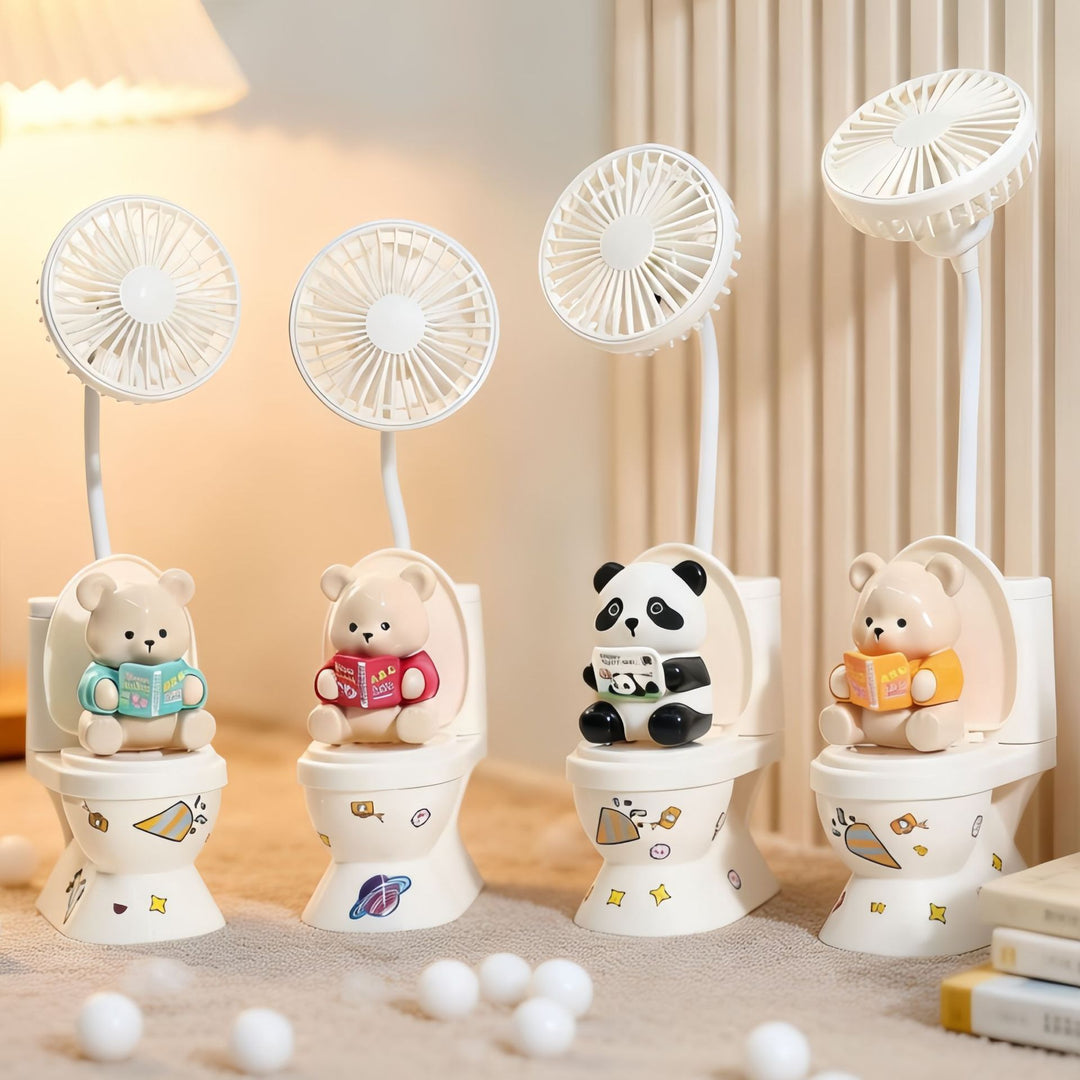 Dame bærbar mini-vifte med kreativ bjørn-design Skanto