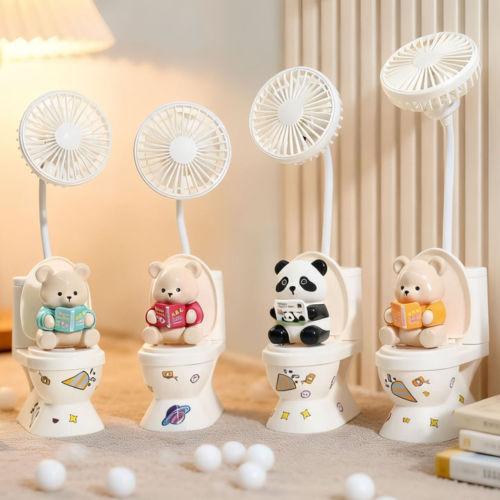 Dame bærbar mini-vifte med kreativ bjørn-design Skanto