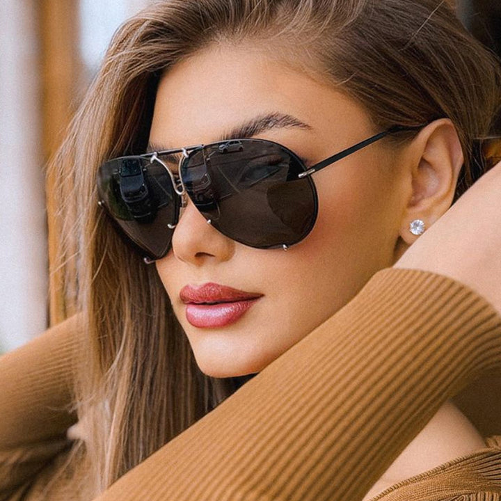 Women's Aviator Sunglasses with Stylish Metal Frame and UV Protection Skanto