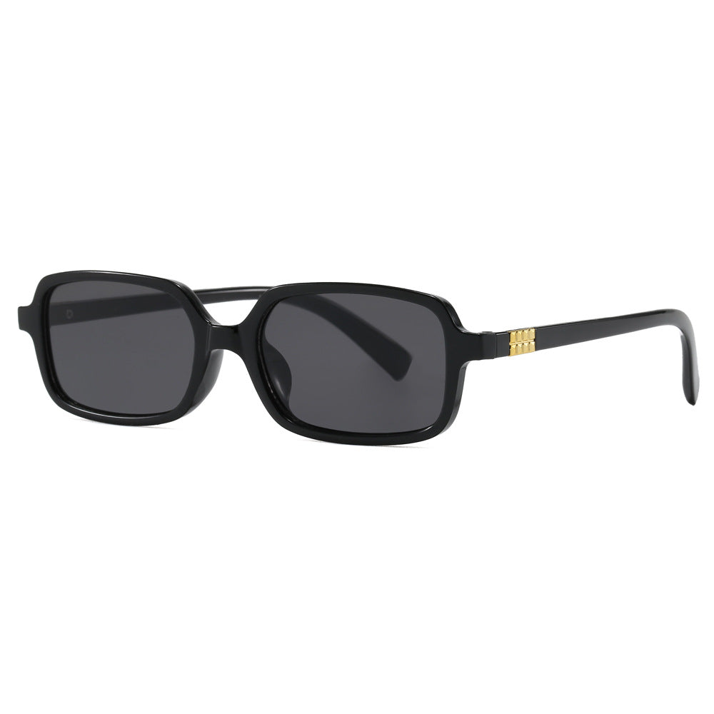 Women's fashionable square glasses with elegant plastic frame and golden accents Skanto