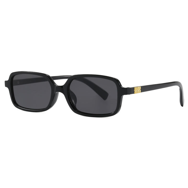 Women's fashionable square glasses with elegant plastic frame and golden accents Skanto