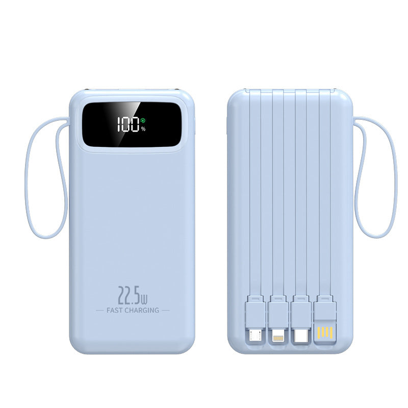 Bærbar Powerbank med hurtiglading og integrerte kabler Skanto
