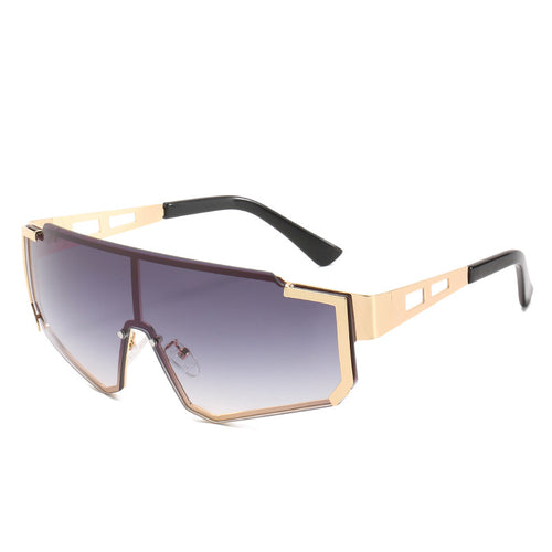 Dame Oversized Sporty Solbriller med moderne ramme Skanto