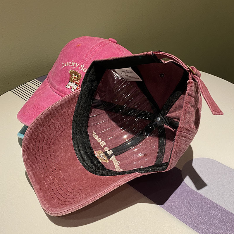 Unisex Avslappet Brodert Bjørn Caps Skanto
